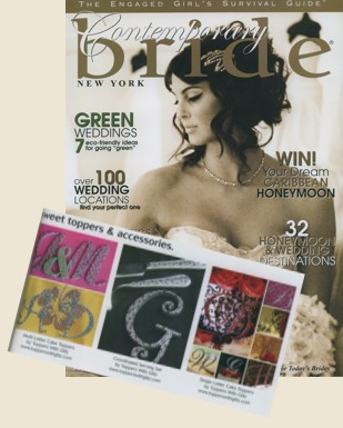Toppers With Glitz in Contaporary Bride Magazine